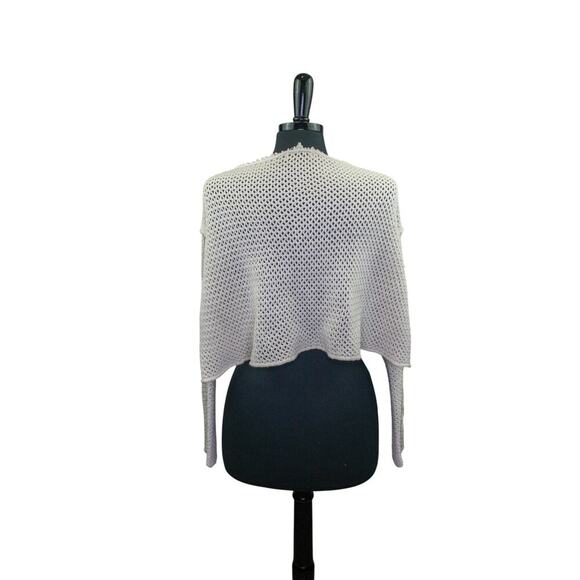 SO Sonoma Crochet Short Cardigan Shrug Top Cream White Size S Boho - Picture 2 of 3